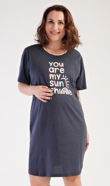 Dámská noční košile mateřská Vienetta Secret Sunshine | tmavě šedá | 2XL