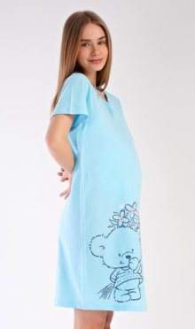 Dámská noční košile mateřská Vienetta Secret Méďa s kytkou | světle lososová | M