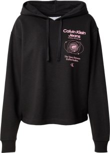 Mikina Calvin Klein Jeans světle růžová / černá