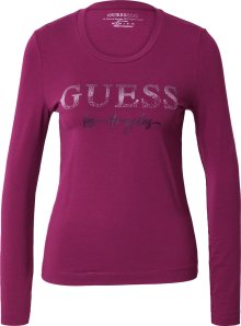 Tričko Guess tmavě růžová / černá / stříbrná