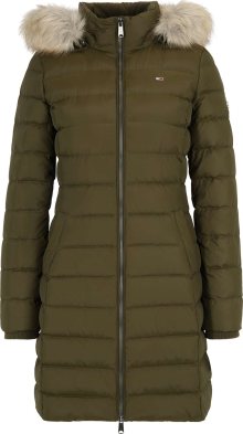 Zimní kabát Tommy Jeans béžová / zelená