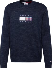 Svetr \'Tartan\' Tommy Jeans námořnická modř / modrý melír / červená / bílá