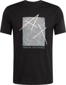 Tričko Armani Exchange šedá / černá / bílá