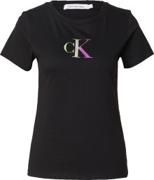Tričko Calvin Klein Jeans opálová / světle zelená / orchidej / černá