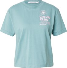 Tričko \'FUTURE FADE\' Calvin Klein Jeans pastelová modrá / pastelově růžová / bílá