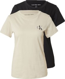 Tričko Calvin Klein Jeans béžová / černá / bílá