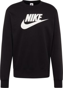 Sportovní mikina Nike černá / bílá