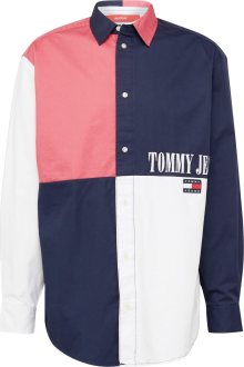Košile Tommy Jeans námořnická modř / růže / bílá