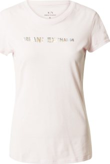 Tričko Armani Exchange kouřově modrá / stříbrně šedá / růžová / bílá