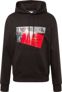 Mikina Calvin Klein Jeans šedá / červená / černá / bílá