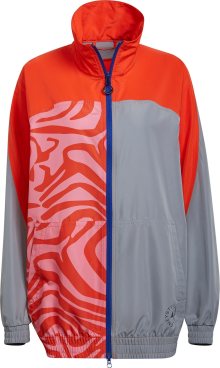 Sportovní bunda adidas by stella mccartney šedá / světle šedá / oranžová