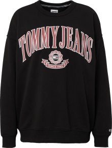 Mikina Tommy Jeans červená / černá / bílá