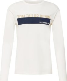 Tričko Tom Tailor Denim písková / námořnická modř / bílá