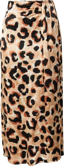 Sukně Topshop krémová / starobéžová / rezavě hnědá / černá