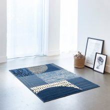 Blancheporte Dekorativní koberec s geometrickým vzorem džínová 60x110cm
