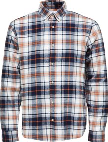 Košile \'Rand\' Selected Homme krémová / námořnická modř / oranžově červená