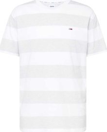 Tričko Tommy Jeans šedá / bílá