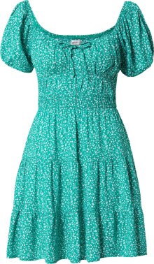 Letní šaty Hollister zelená / bílá
