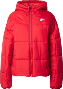 Přechodná bunda Nike Sportswear červená / bílá