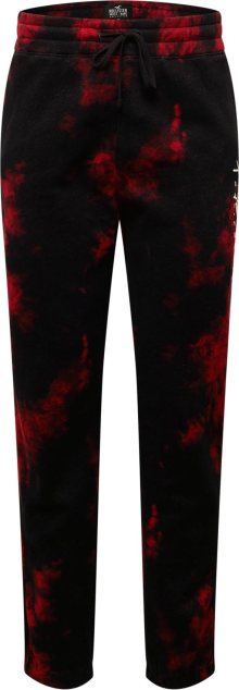 Kalhoty Hollister karmínově červené / černá / bílá