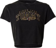 Tričko Tommy Jeans zlatá / černá