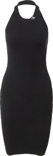 Úpletové šaty Calvin Klein Jeans černá / bílá