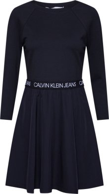 Šaty \'MID SLEEVE MILANO LOGO ELASTIC\' Calvin Klein Jeans černá