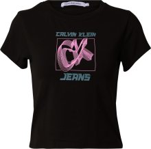 Tričko \'HYPER REAL\' Calvin Klein Jeans šedá / růžová / černá