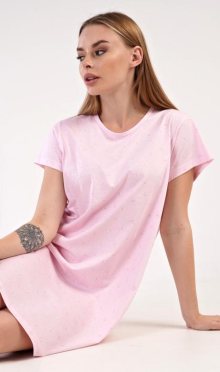 Dámská noční košile Vienetta Secret Srdíčko | světle růžová | XXL