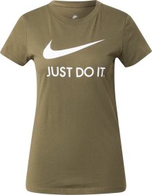 Tričko Nike Sportswear olivová / bílá