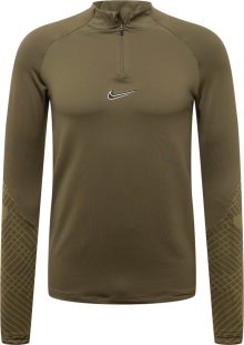 Funkční tričko Nike khaki / olivová / černá / bílá