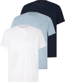 Tričko Tom Tailor noční modrá / světlemodrá / bílá
