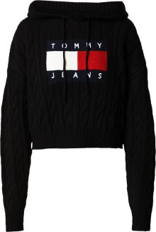 Svetr Tommy Jeans tmavě modrá / červená / černá / bílá