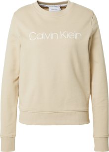 Mikina Calvin Klein starobéžová / bílá