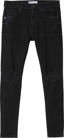 Džíny Bershka černá džínovina