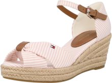 Sandály Tommy Hilfiger hnědá / pastelově růžová / bílá