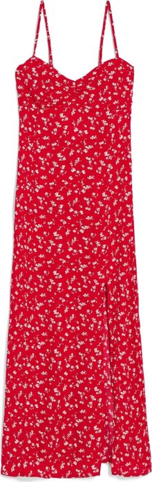 Letní šaty Bershka červená / bílá