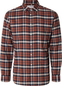 Košile \'Owen\' Selected Homme námořnická modř / rezavě hnědá / umbra / bílá