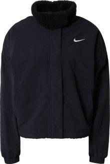 Přechodná bunda Nike Sportswear černá / bílá