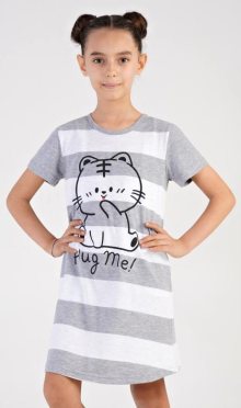 Dětská noční košile s krátkým rukávem Kotě | šedá | 13 - 14