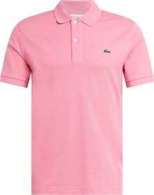 Tričko Lacoste zelená / světle růžová / bílá