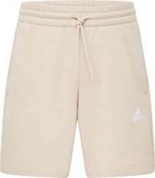 Sportovní kalhoty \'Essentials French Terry 3-Stripes\' ADIDAS SPORTSWEAR béžová / bílá