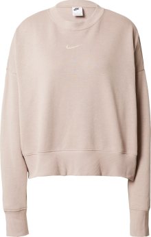 Mikina Nike Sportswear šedobéžová / bílá