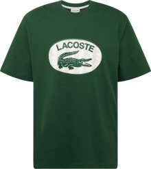 Tričko Lacoste zlatá / tmavě zelená / bílá