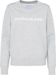 Mikina Calvin Klein Jeans šedý melír / bílá