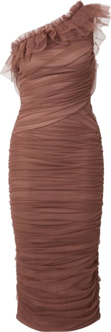Koktejlové šaty Lipsy čokoládová