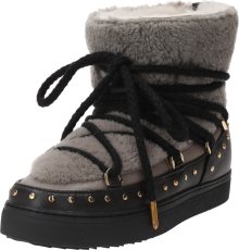 Kozačky \'CURLY ROCK\' INUIKII tmavě hnědá / šedobéžová / černá