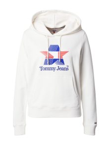 Mikina Tommy Jeans královská modrá / jasně červená / bílá