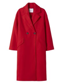Přechodný kabát Bershka červená