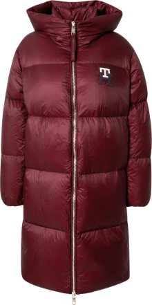 Zimní kabát Tommy Hilfiger námořnická modř / vínově červená / bílá